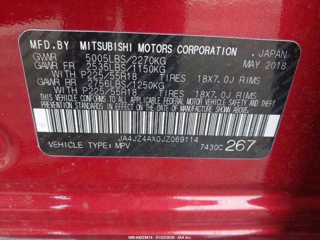 JA4JZ4AX0JZ069114 Mitsubishi OUTLANDER GT