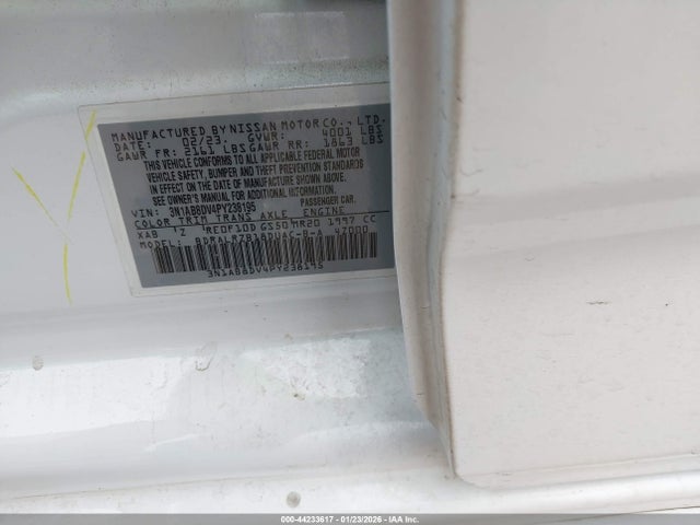 3N1AB8DV4PY238195 Nissan Sentra Sr Xtronic Cvt