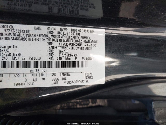 Ford FOCUS SE 2014 1FADP3K25EL249130 Image 9
