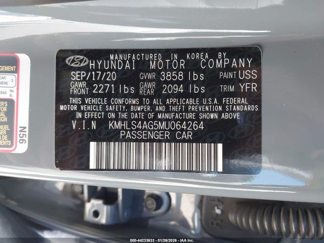 KMHLS4AG5MU064264 Hyundai ELANTRA SEL