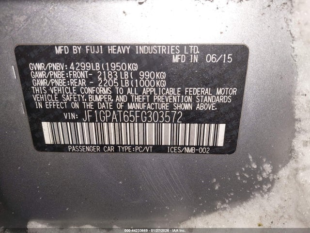 JF1GPAT65FG303572 Subaru Impreza 2.0i Sport Premium