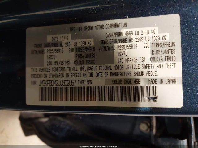 Mazda Cx-5 Grand Touring 2018 JM3KFBDM2J0302057 Image 9