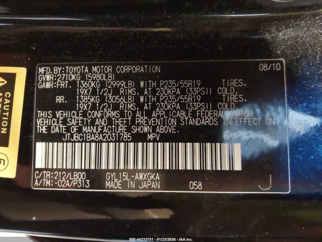 Продаж на аукціоні авто 2010 Lexus Rx 450h, vin: JTJBC1BA8A2031785, номер лоту: 44233701