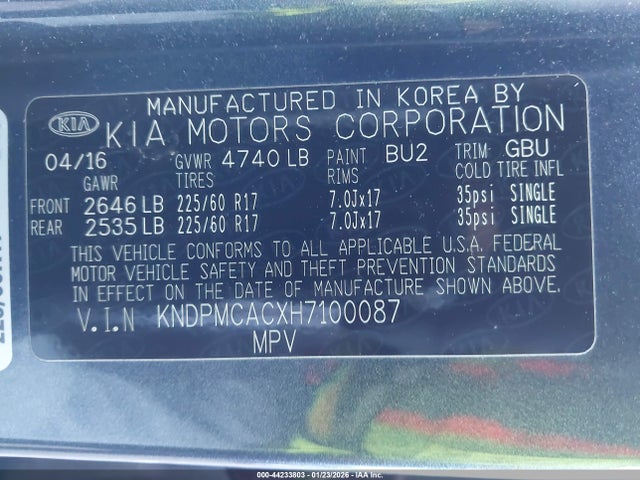 KIA Sportage Lx 2017 KNDPMCACXH7100087 Image 9
