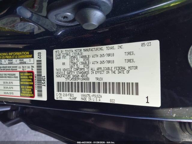 Toyota Tundra Sr5 2023 5TFLA5DB3PX104888 Image 9