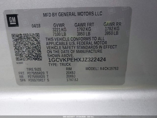 1GCVKPEHXJZ322424 Chevrolet Silverado 1500 Custom