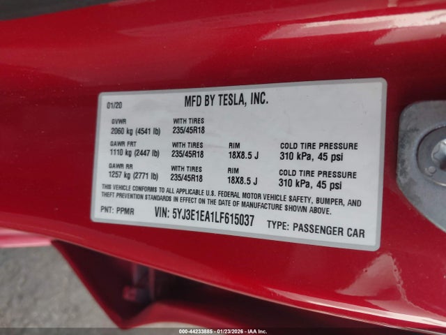 2020 TESLA MODEL 3 5YJ3E1EA1LF615037 Photo 8