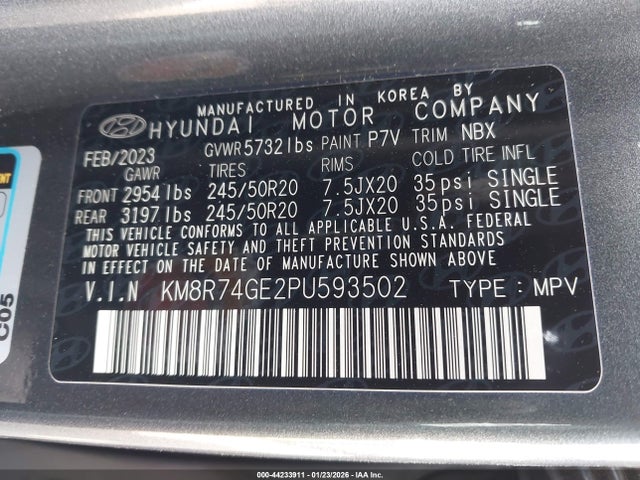 KM8R74GE2PU593502 Hyundai Palisade Calligraphy