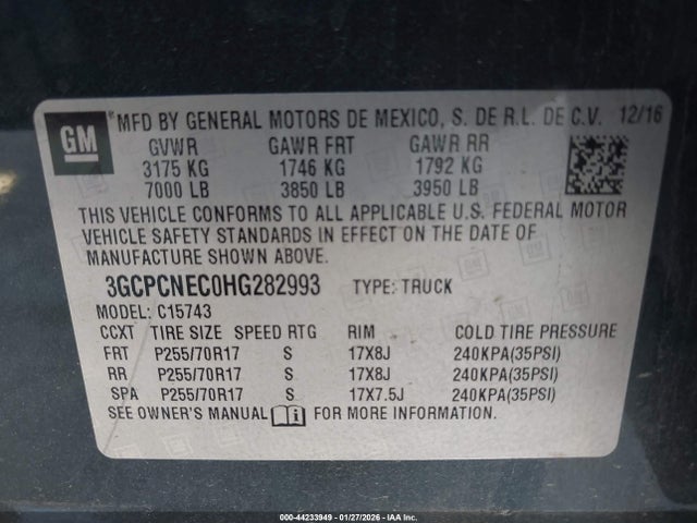 Chevrolet Silverado 1500 Ls 2017 3GCPCNEC0HG282993 Image 9