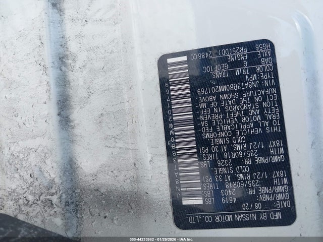 JN8AT3BB0MW201769 Nissan Rogue Sv Intelligent Awd