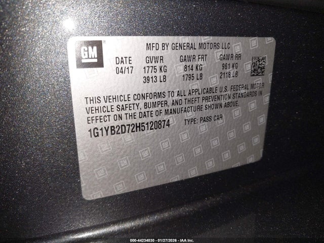 2017 CHEVROLET CORVETTE 1G1YB2D72H5120874 Photo 8