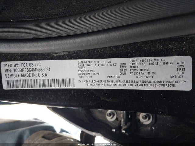 2021 RAM 1500 1C6RRFBG4MN589094 Photo 8