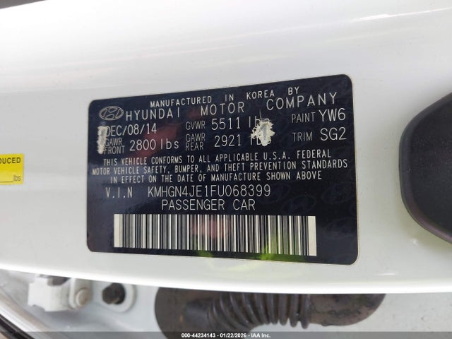 KMHGN4JE1FU068399 Hyundai Genesis 3.8