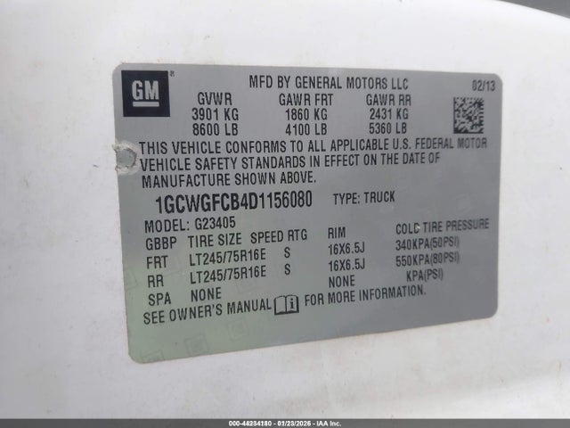 2013 CHEVROLET EXPRESS 2500 1GCWGFCB4D1156080 Photo 8