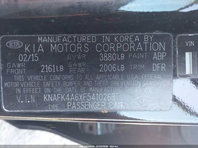 KNAFK4A6XF5410263 KIA FORTE LX