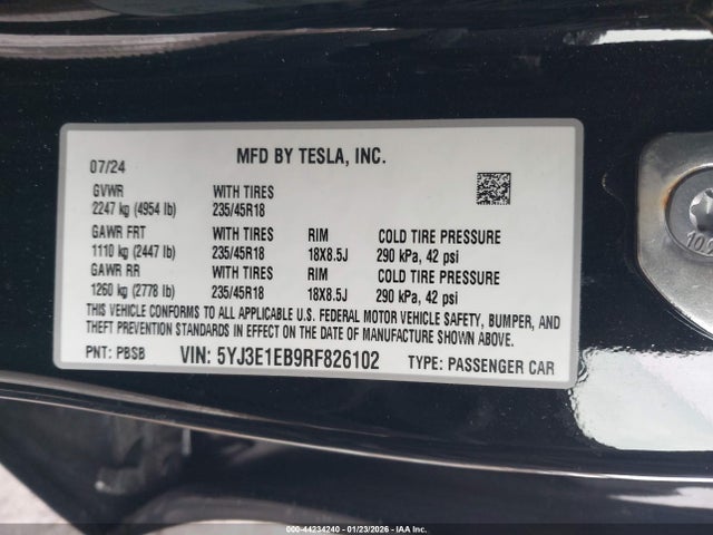 2024 TESLA MODEL 3 5YJ3E1EB9RF826102 Photo 8