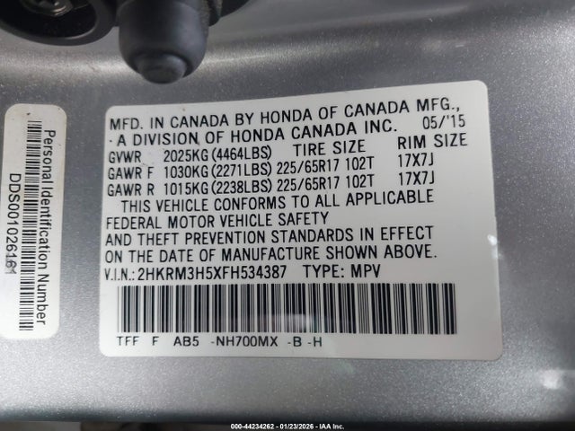 2HKRM3H5XFH534387 Honda CR-V EX