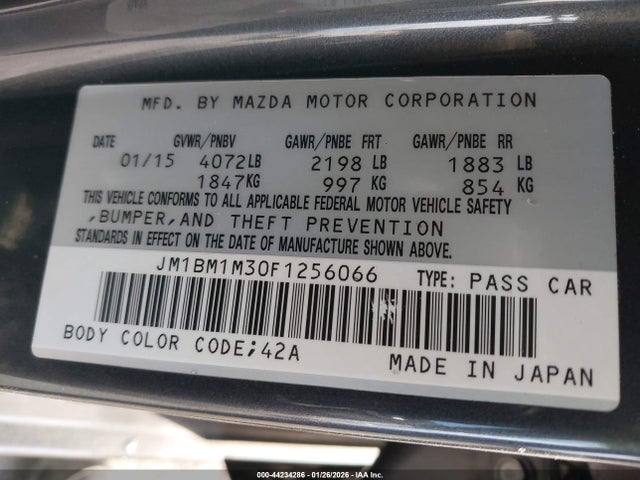 JM1BM1M30F1256066 Mazda Mazda3 S Grand Touring