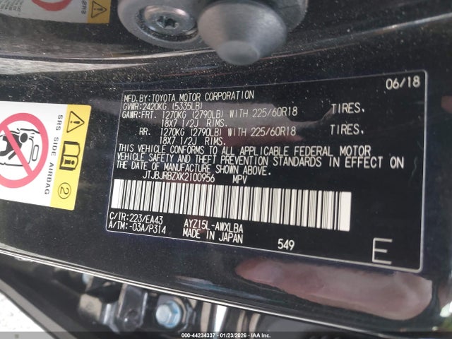 JTJBJRBZXK2100956 Lexus NX 300H