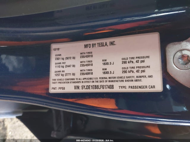 2020 TESLA MODEL 3 5YJ3E1EB8LF617408 Photo 8
