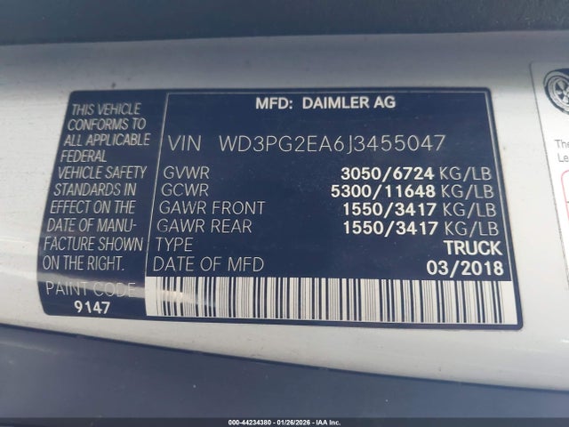 2018 MERCEDES-BENZ METRIS WD3PG2EA6J3455047 Photo 8