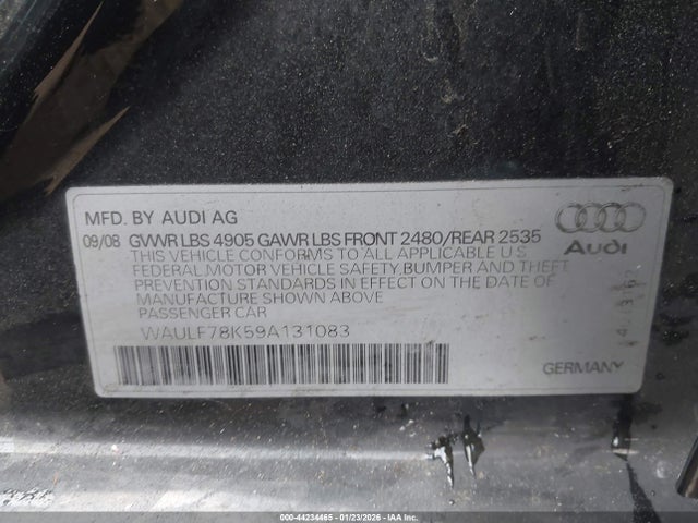 2009 AUDI A4 WAULF78K59A131083 Photo 8