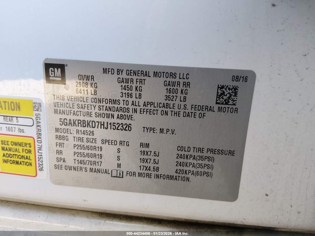 5GAKRBKD7HJ152326 Buick Enclave Leather