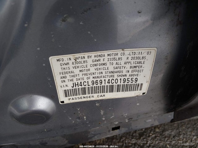 44234630 :رقم المزاد ، JH4CL96914C019559 vin ، 2004 Acura Tsx مزاد بيع