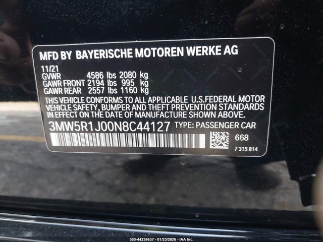 2022 BMW 330I 3MW5R1J00N8C44127 Photo 8