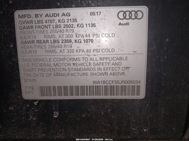 2018 AUDI Q3 WA1BCCFS5JR005034 Photo 8
