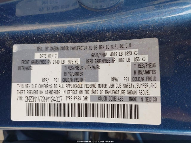 3MZBN1V72HM124007 Mazda Mazda3 Touring