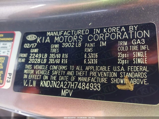 KNDJN2A27H7484933 KIA Soul