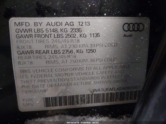 2014 AUDI ALLROAD WA1UFAFLXEA090387 Photo 8