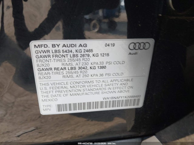 2019 AUDI Q5 WA1BNAFY1K2099460 Photo 8