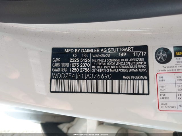 WDDZF4JB1JA376690 Mercedes-Benz E 300