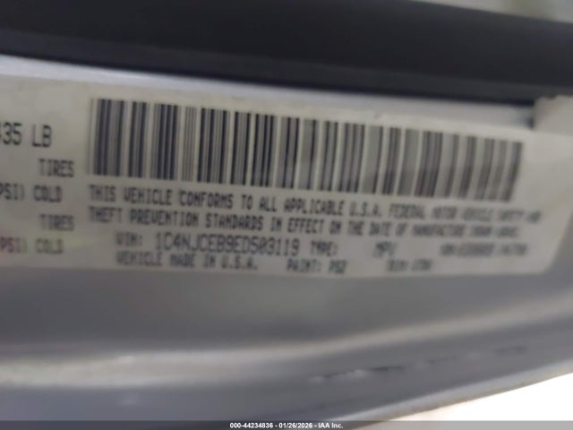 Продажа на аукционе авто 2014 Jeep Compass Latitude, vin: 1C4NJCEB9ED503119, номер лота: 44234836