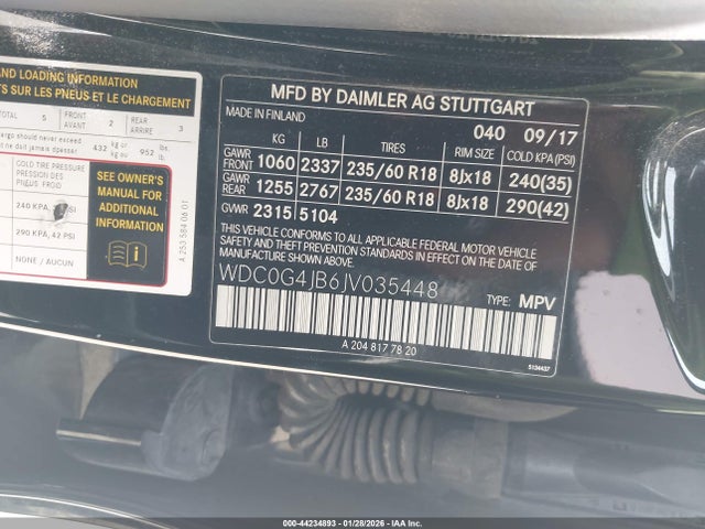 WDC0G4JB6JV035448 Mercedes-Benz GLC 300