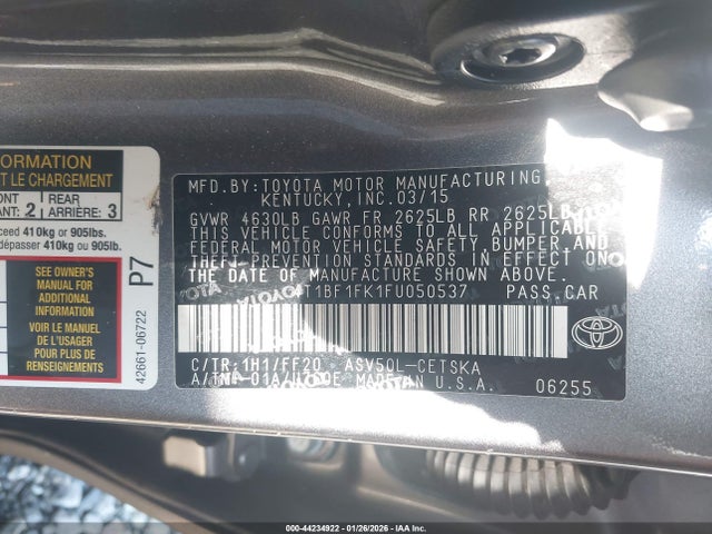 Toyota CAMRY SE 2015 4T1BF1FK1FU050537 Image 9