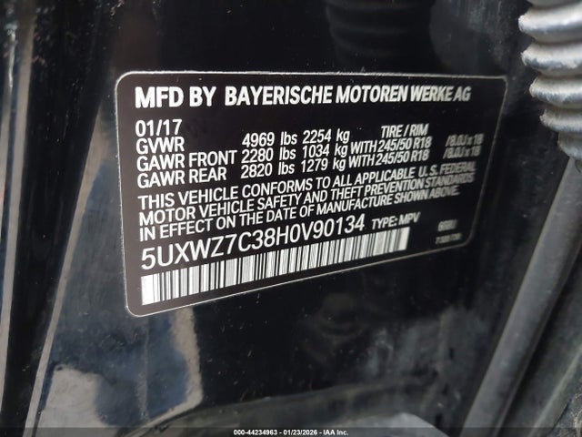 5UXWZ7C38H0V90134 BMW X3 Sdrive28i