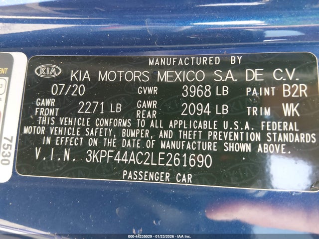 KIA FORTE GT 2020 3KPF44AC2LE261690 Image 9