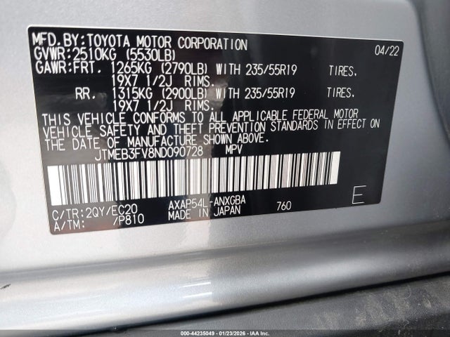 2022 TOYOTA RAV4 PRIME JTMEB3FV8ND090728 Photo 8