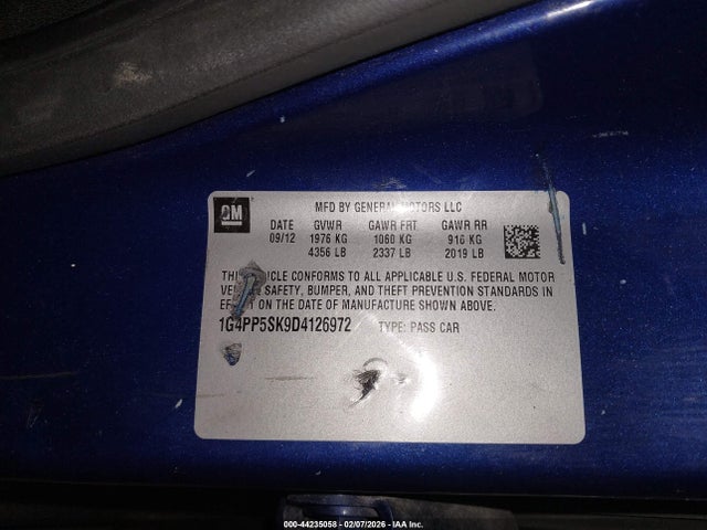44235058 :رقم المزاد ، 1G4PP5SK9D4126972 vin ، 2013 Buick Verano مزاد بيع