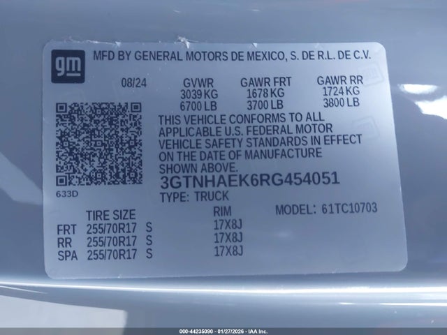 3GTNHAEK6RG454051 GMC Sierra 1500 2wd Standard Box Pro