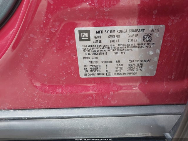 KL4CJGSM7KB714616 Buick Encore Awd Essence