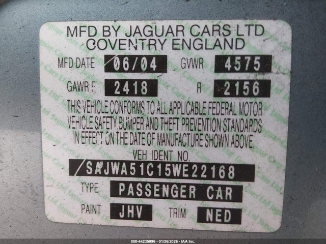 2005 JAGUAR X-TYPE SAJWA51C15WE22168 Photo 8