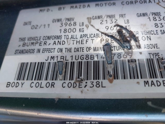 2011 MAZDA MAZDA3 JM1BL1UG8B1467869 Photo 8