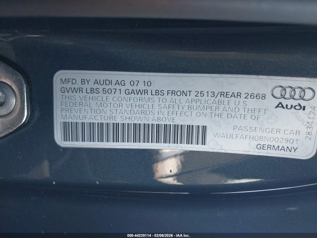 2011 AUDI A5 WAULFAFH0BN002901 Photo 8