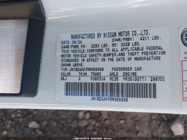 JN1BZ4AH7RM366668 Nissan Z Sport Manual