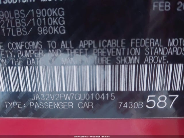 2016 MITSUBISHI LANCER JA32V2FW7GU010415 Photo 8