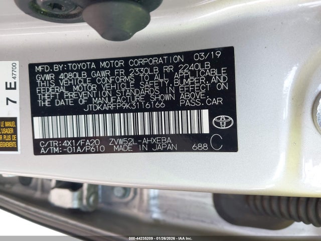 2019 TOYOTA PRIUS PRIME JTDKARFP9K3116166 Photo 8